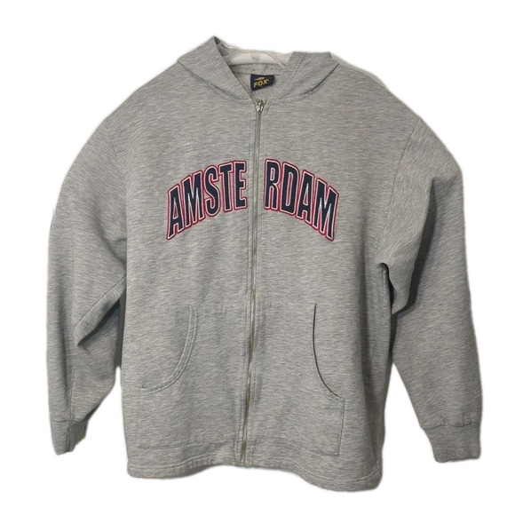 Fox Other - FOX Racing Amsterdam Graphic Zip Hoodie Mens M Gray‎ Motocross Sweatshirt skater